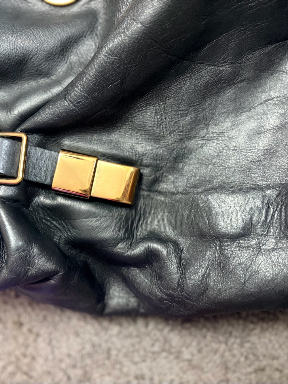 Chloé Black Leather Tote with Gold Accents - Picture 2 of 16